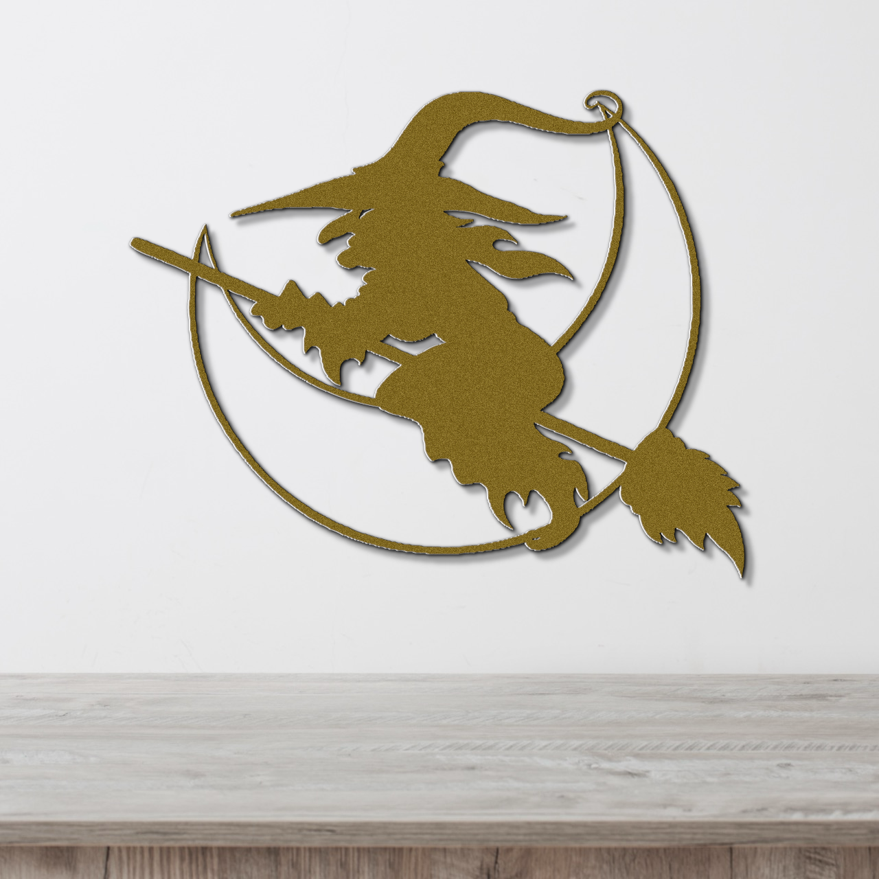 Halloween Moon Witch Metal Sign