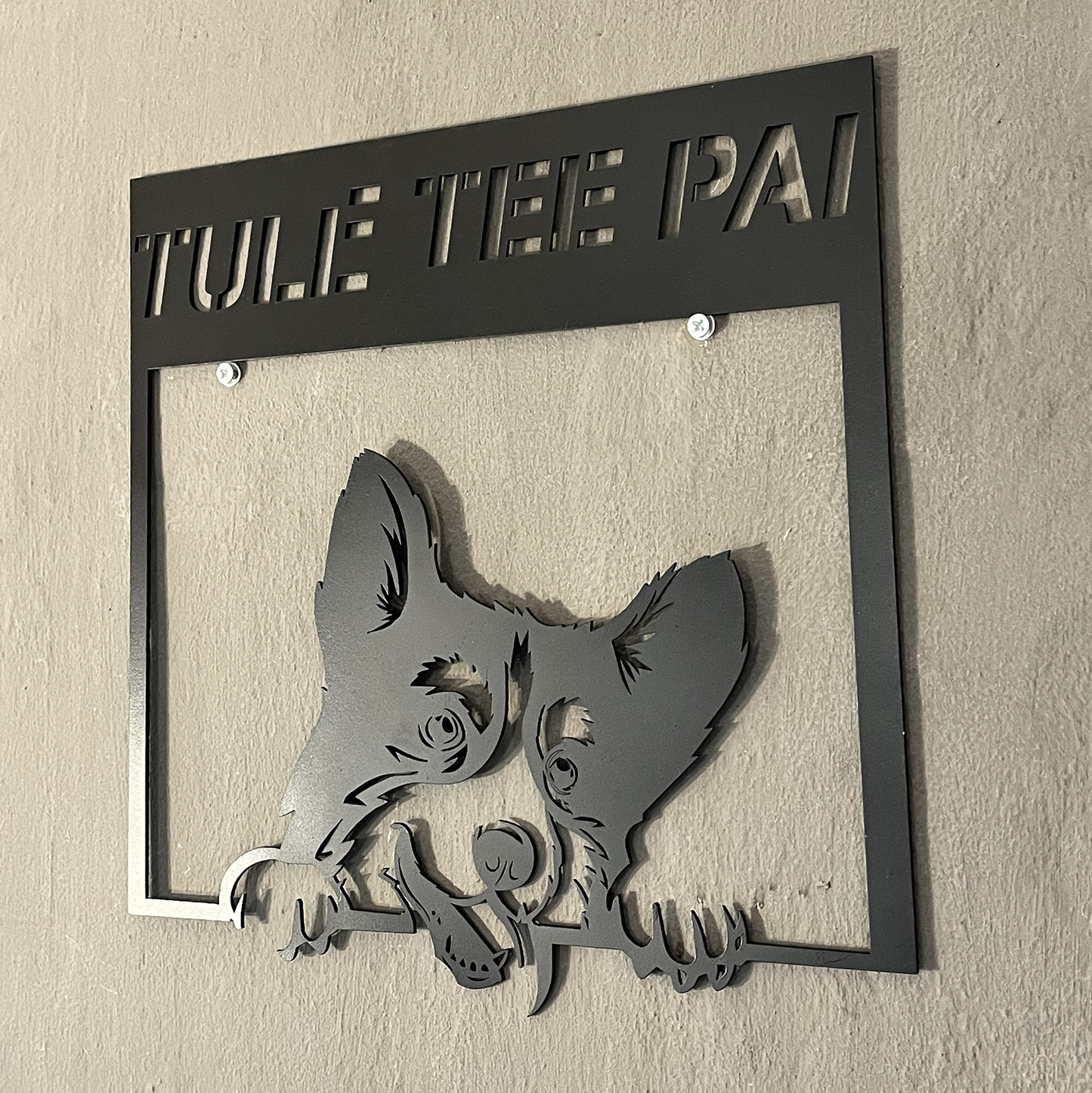 A peeking dog