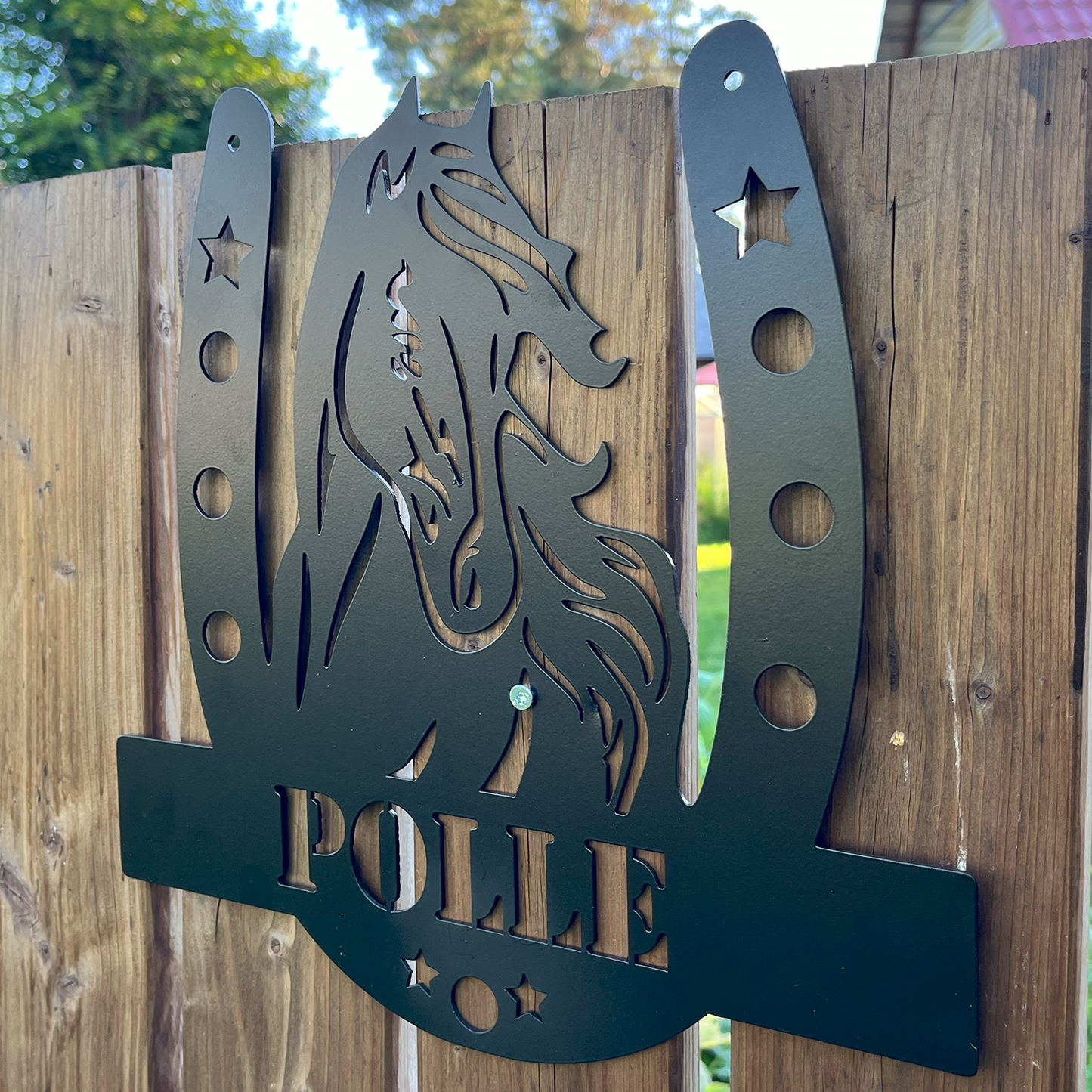 Custom Metal Wall Sign with Horse Portrait