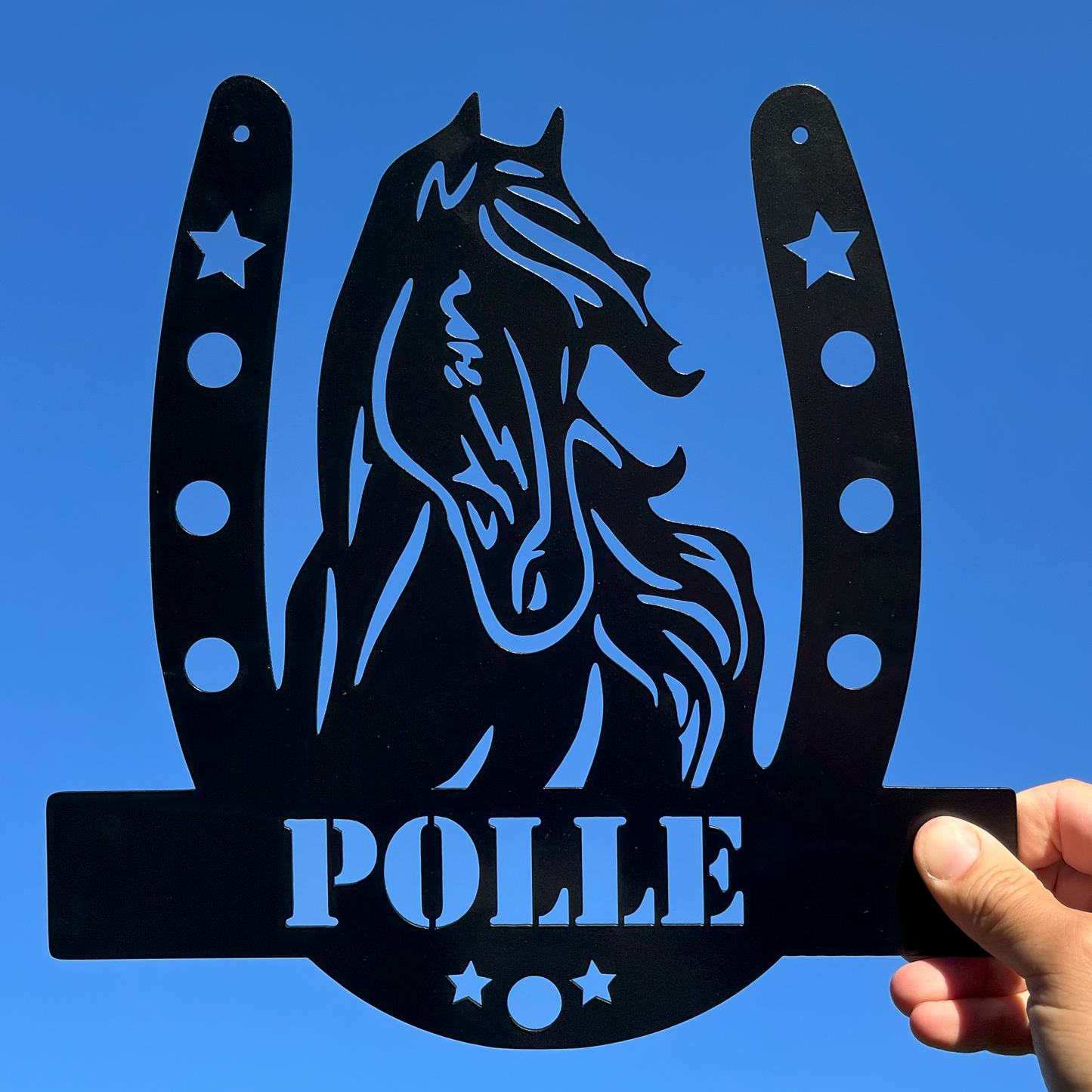 Custom Metal Wall Sign with Horse Portrait