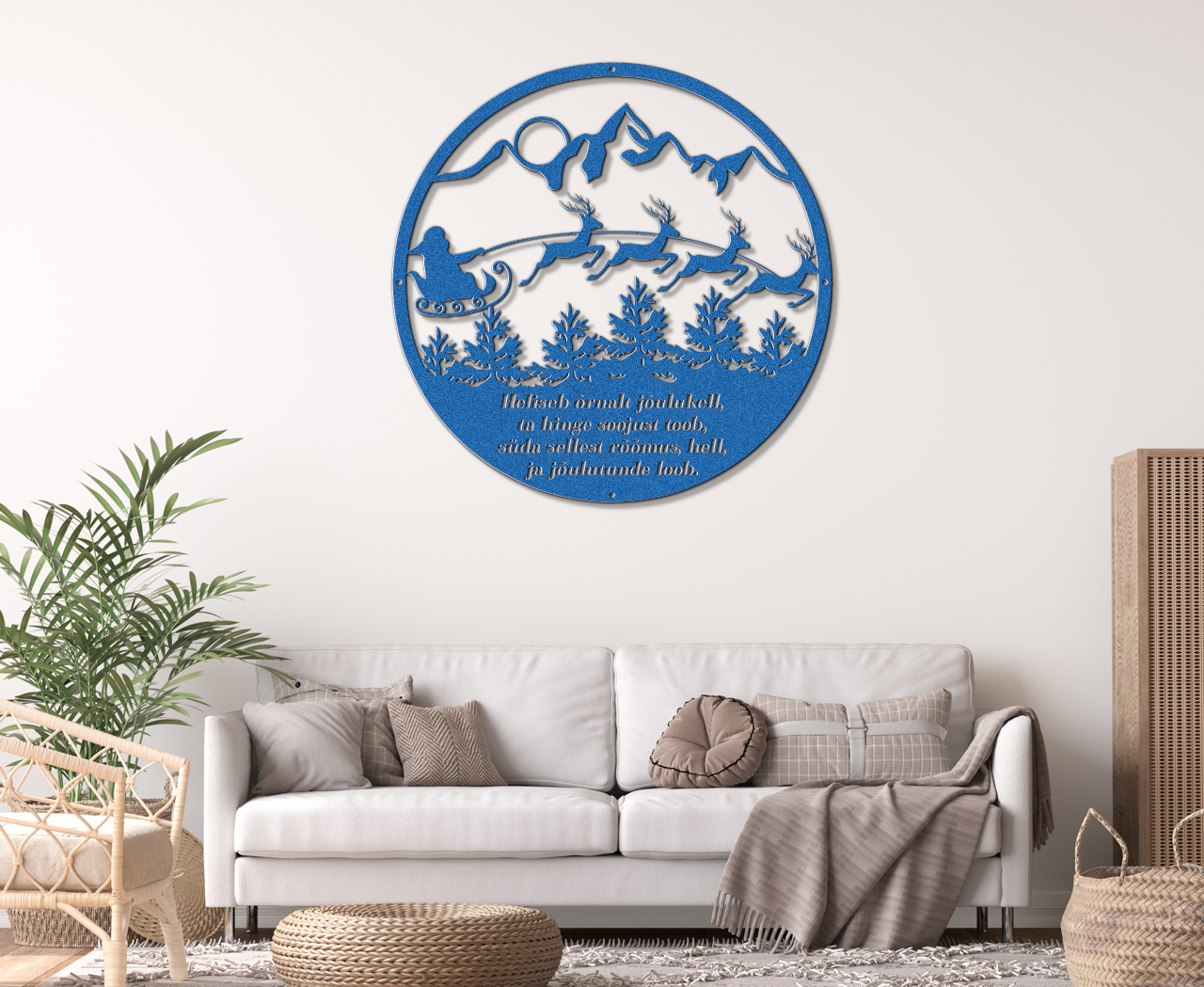Christmas sign with Santa's sleigh