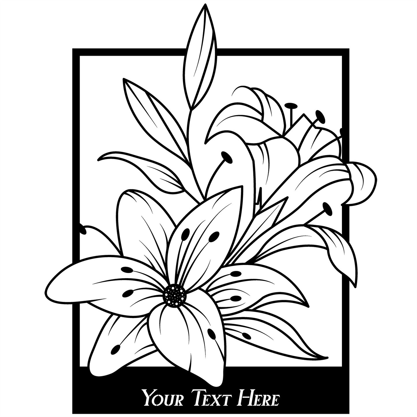 Customisable Frame with Flowers